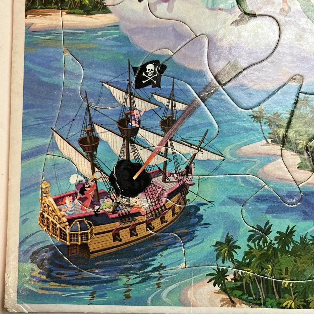 Vintage Whitman Walt Disney Peter Pan Frame Tray Puzzle Storybook Learning Tool